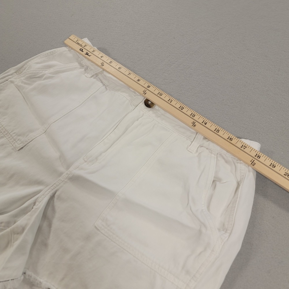 Aerie Denim Shorts High‎ Rise Raw Hem White Lightweight Women's XL Summer Casual - Picture 4 of 8